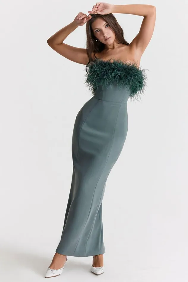 House Of CB Juliene Eucalyptus Maxi Dress Women Dresses