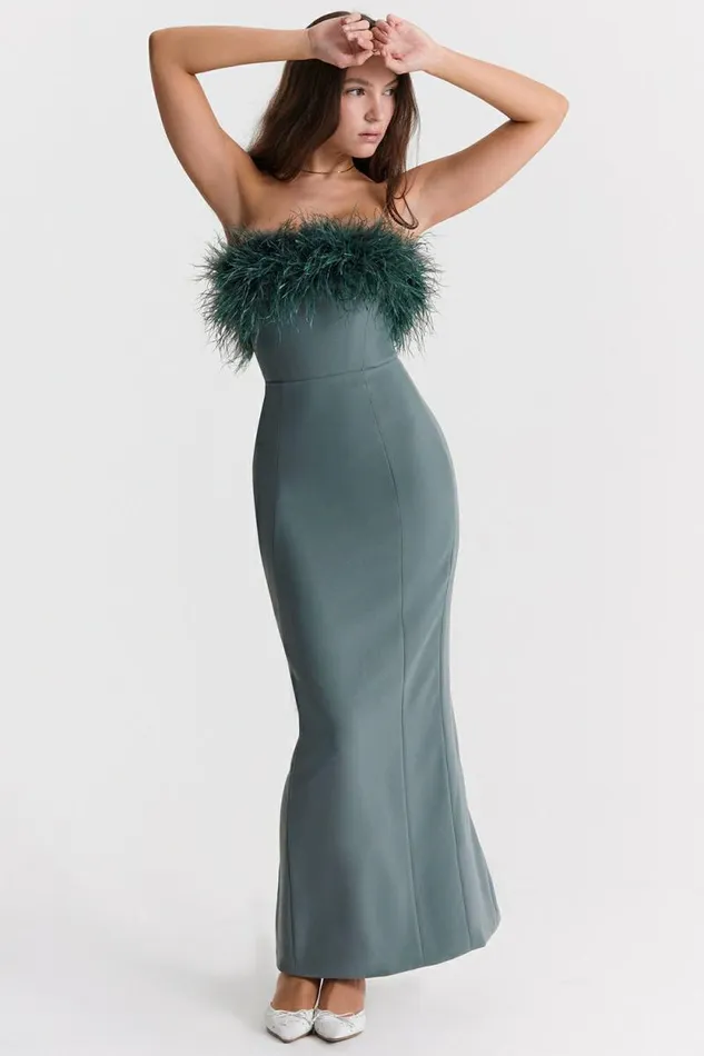 House Of CB Juliene Eucalyptus Maxi Dress Women Dresses