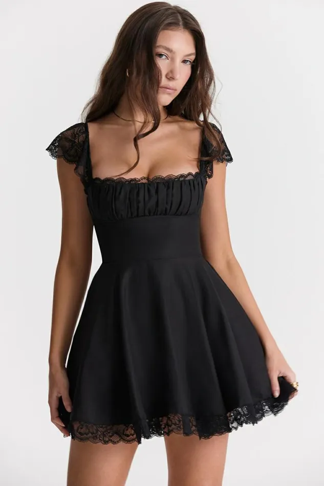 House Of CB Kaia Black ALine Mini Dress Women Dresses