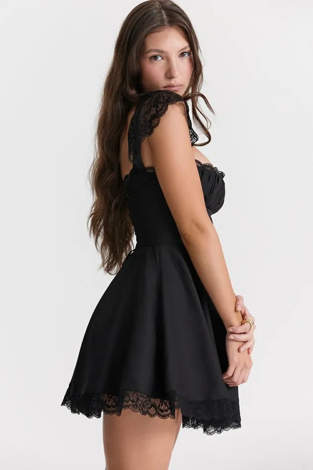 House Of CB Kaia Black ALine Mini Dress Women Dresses