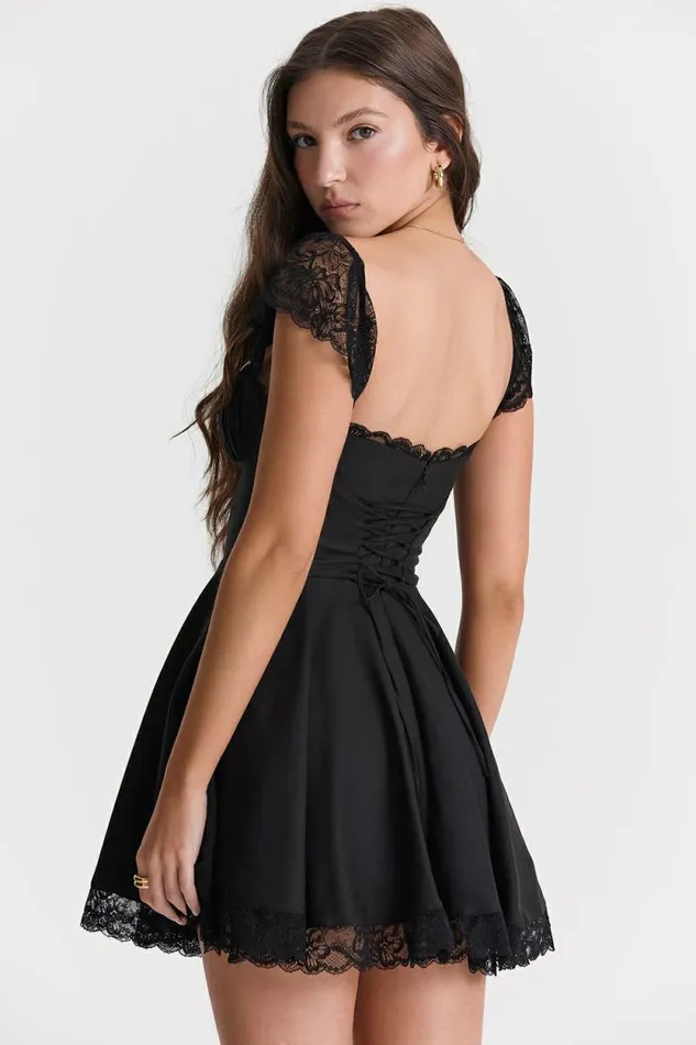 House Of CB Kaia Black ALine Mini Dress Women Dresses