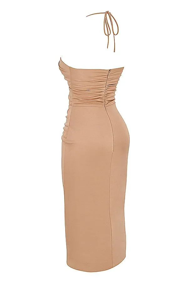 House Of CB Kasia Caramel Cutout Midi Dress Women Dresses House Of CB Kasia Caramel Cutout Midi Dress Women Dresses