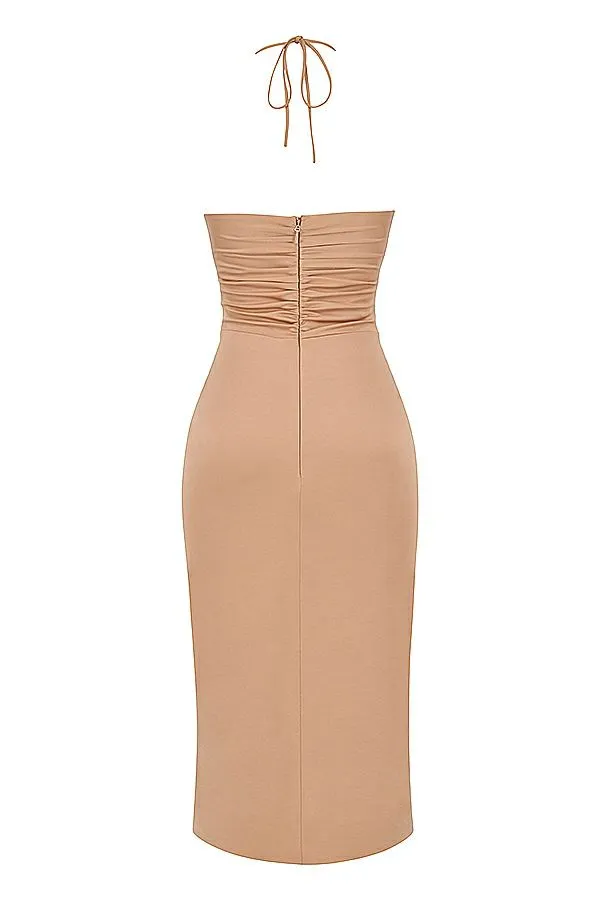 House Of CB Kasia Caramel Cutout Midi Dress Women Dresses House Of CB Kasia Caramel Cutout Midi Dress Women Dresses