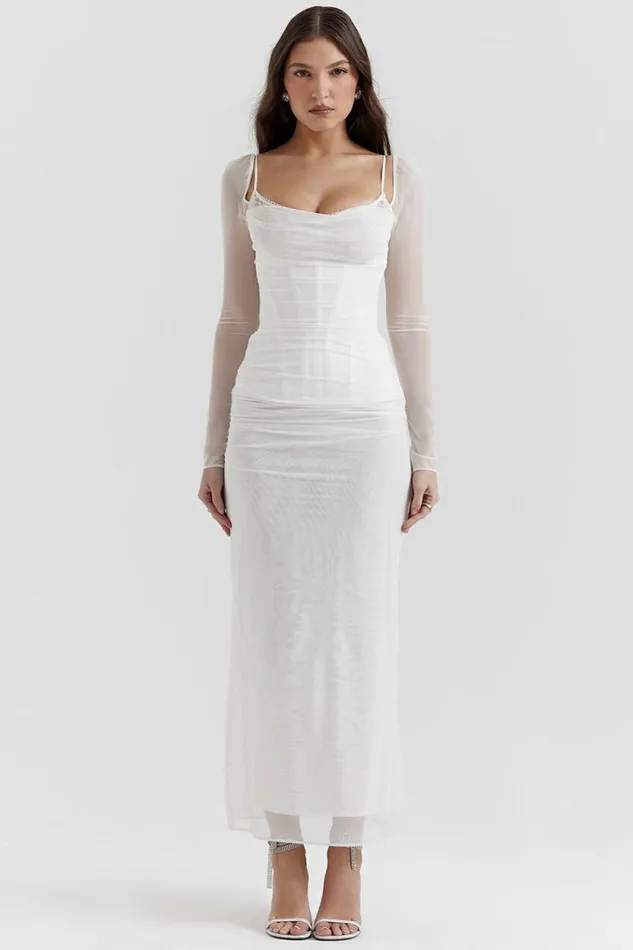 House Of CB Katarina White Maxi Dress Women Dresses