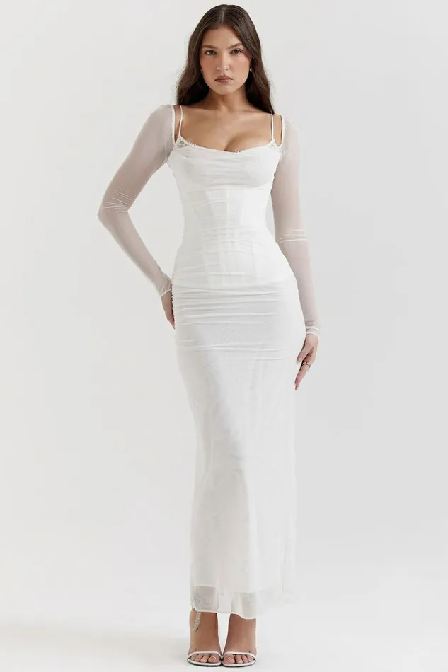 House Of CB Katarina White Maxi Dress Women Dresses