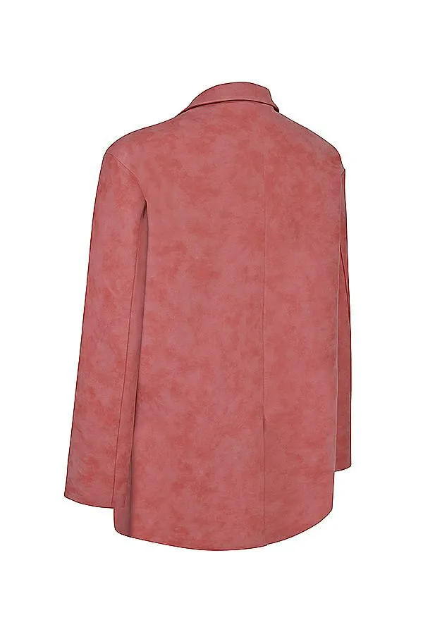 House Of CB Kiera Warm Pink Vegan Leather Oversized Blazer Women Outerwear House Of CB Kiera Warm Pink Vegan Leather Oversized Blazer Women Outerwear