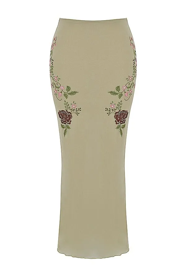 House Of CB Lailah Artichoke Floral Maxi Skirt Women Bottoms House Of CB Lailah Artichoke Floral Maxi Skirt Women Bottoms