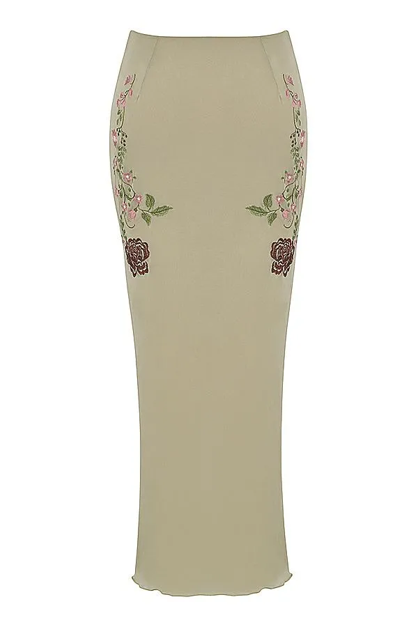 House Of CB Lailah Artichoke Floral Maxi Skirt Women Bottoms House Of CB Lailah Artichoke Floral Maxi Skirt Women Bottoms