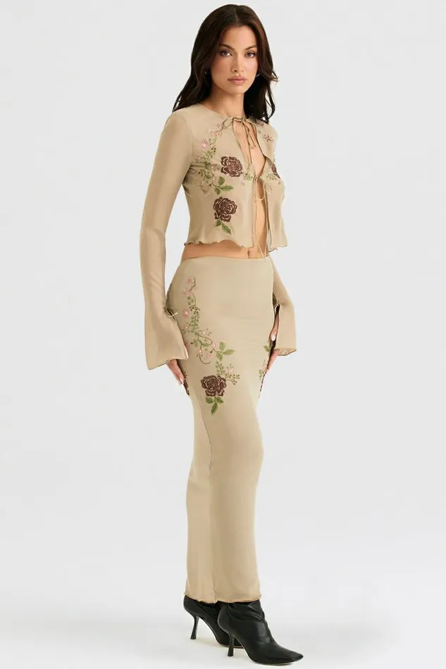 House Of CB Lailah Artichoke Floral Maxi Skirt Women Bottoms House Of CB Lailah Artichoke Floral Maxi Skirt Women Bottoms