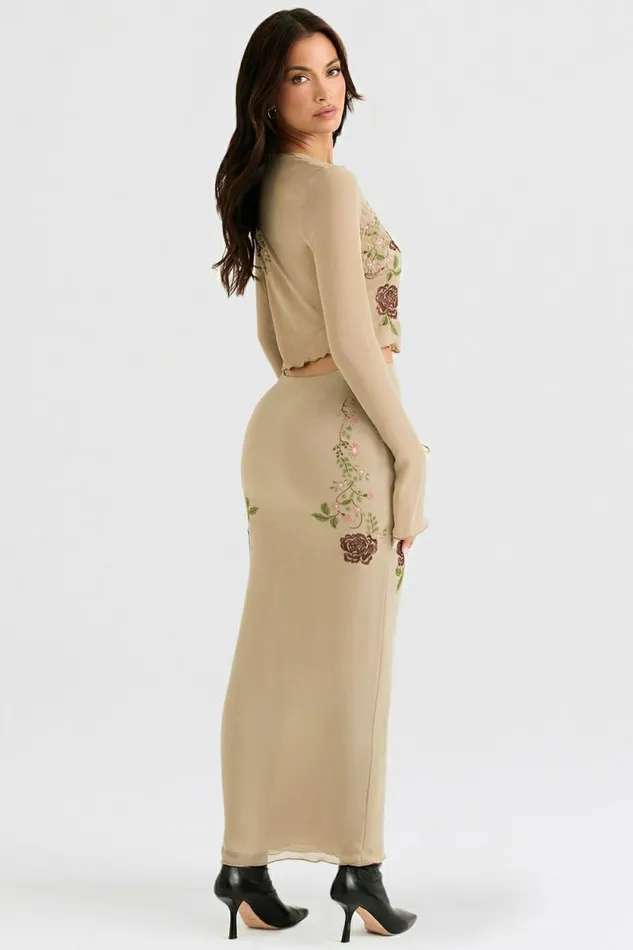 House Of CB Lailah Artichoke Floral Maxi Skirt Women Bottoms House Of CB Lailah Artichoke Floral Maxi Skirt Women Bottoms
