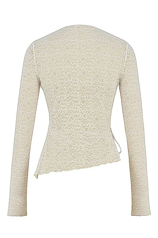 House Of CB Leala Ivory Floral Lace Trim Top Women Tops House Of CB Leala Ivory Floral Lace Trim Top Women Tops