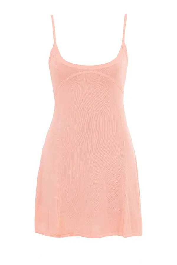 House Of CB Lorenza Primrose Sheer Knit Mini Dress Women Dresses