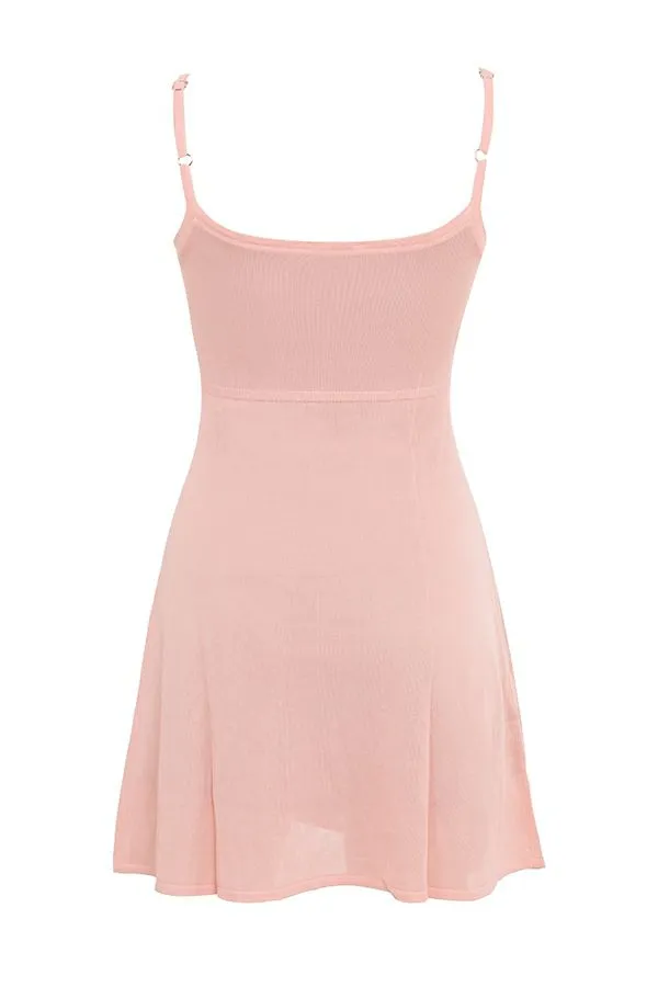 House Of CB Lorenza Primrose Sheer Knit Mini Dress Women Dresses