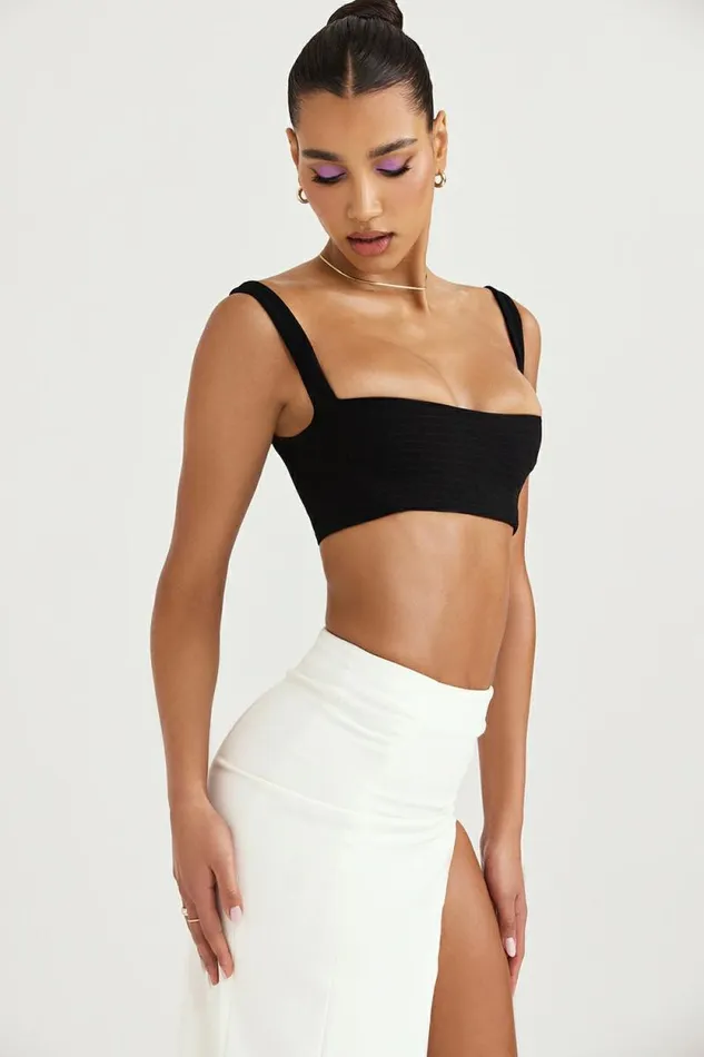 House Of CB Luciana Black Pleated Bandeau Top Women Tops House Of CB Luciana Black Pleated Bandeau Top Women Tops