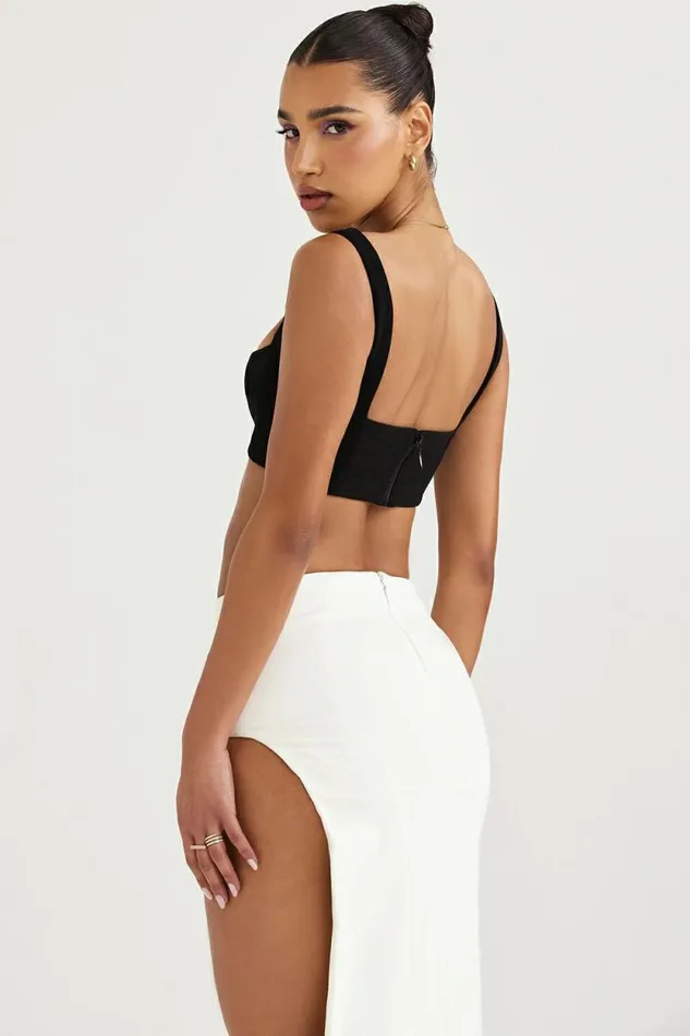 House Of CB Luciana Black Pleated Bandeau Top Women Tops House Of CB Luciana Black Pleated Bandeau Top Women Tops
