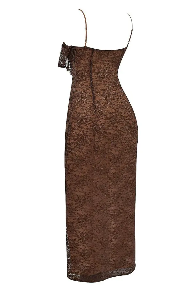 House Of CB Lucianna Espresso Lace Maxi Dress Women Dresses House Of CB Lucianna Espresso Lace Maxi Dress Women Dresses