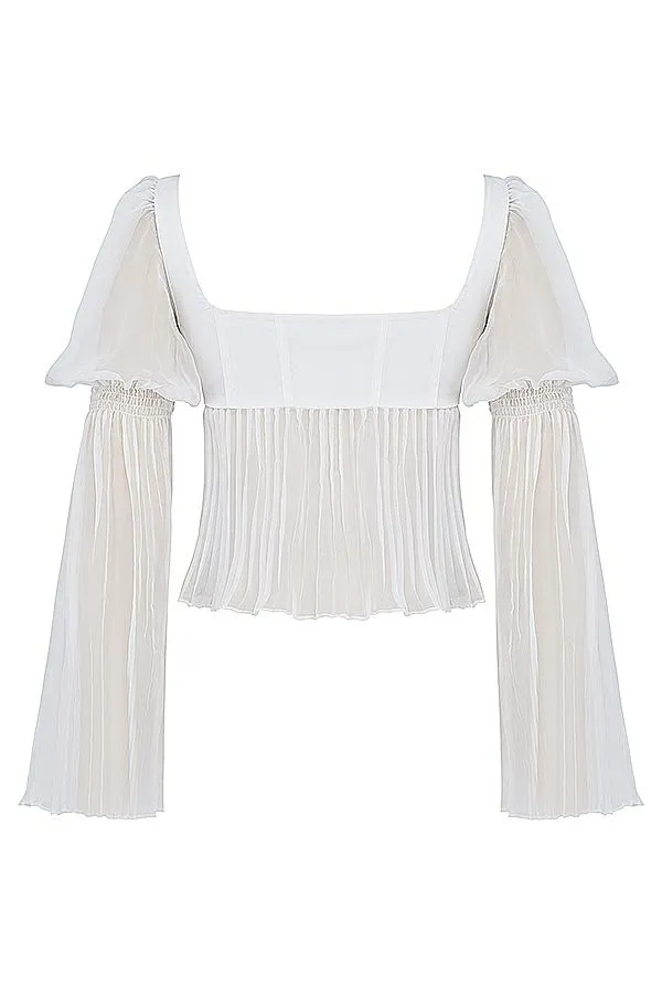 House Of CB Lucie White Pleated Top Women Corsets