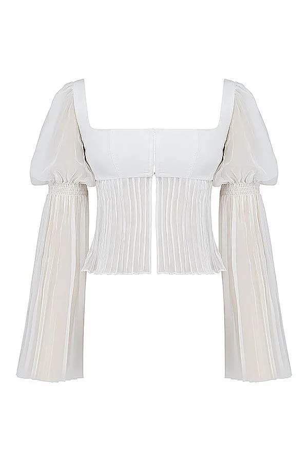 House Of CB Lucie White Pleated Top Women Corsets