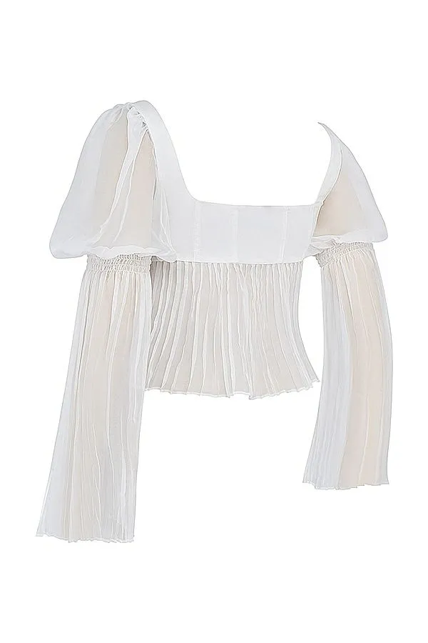 House Of CB Lucie White Pleated Top Women Corsets
