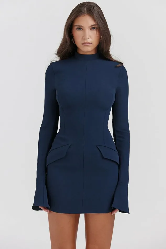 House Of CB Mahalia Navy Mini Dress Women Dresses