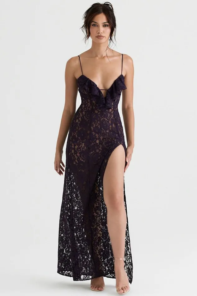 House Of CB Malia Night Shade Lace Maxi Dress Women Dresses House Of CB Malia Night Shade Lace Maxi Dress Women Dresses