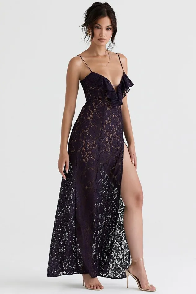 House Of CB Malia Night Shade Lace Maxi Dress Women Dresses House Of CB Malia Night Shade Lace Maxi Dress Women Dresses