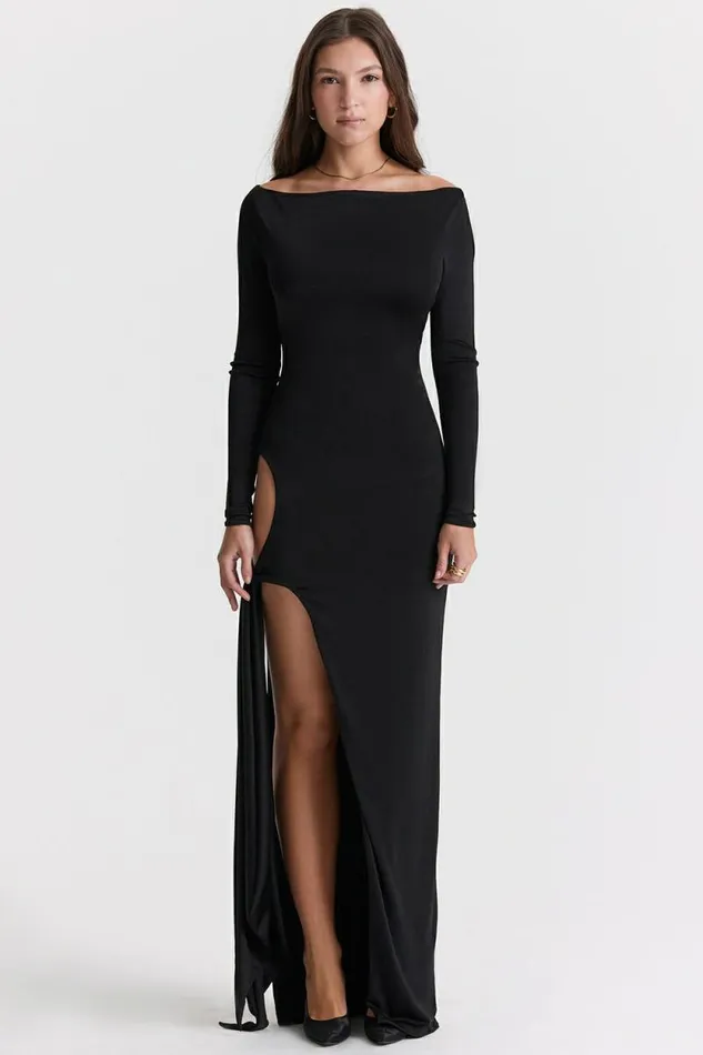 House Of CB Marella Black Cutout Maxi Dress Women Dresses