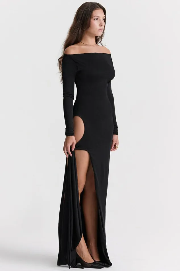 House Of CB Marella Black Cutout Maxi Dress Women Dresses