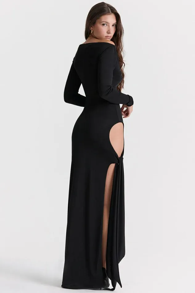 House Of CB Marella Black Cutout Maxi Dress Women Dresses