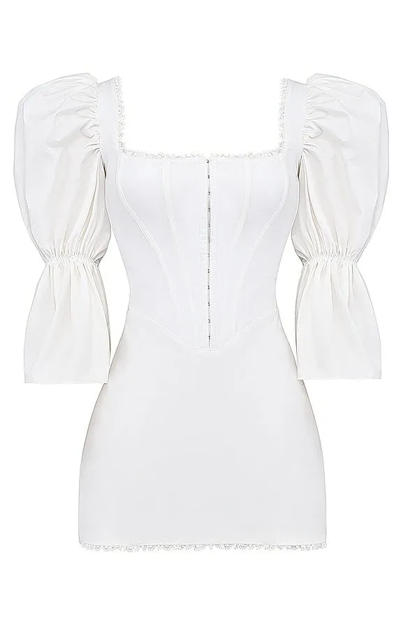 House Of CB Matilda White Puff Sleeve Corset Dress Women Dresses