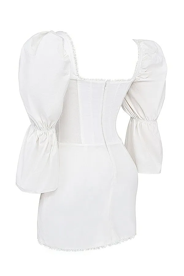 House Of CB Matilda White Puff Sleeve Corset Dress Women Dresses
