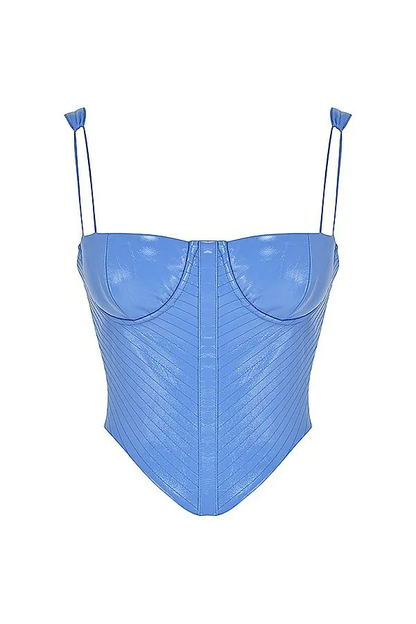 House Of CB Melissa Cornflower Blue Vegan Leather Corset Women Corsets House Of CB Melissa Cornflower Blue Vegan Leather Corset Women Corsets
