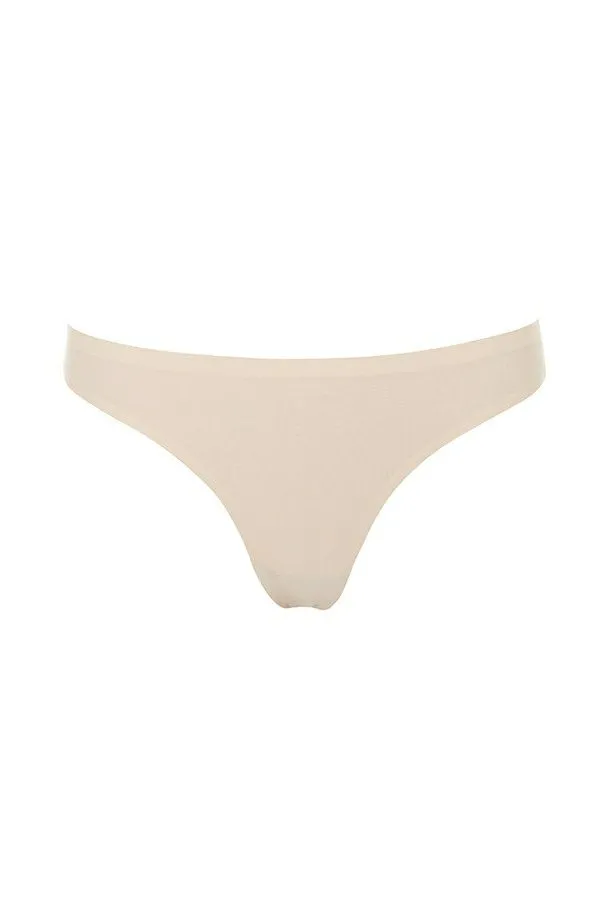 House Of CB Micromodal Beige Seamless Thong Women Shapewear