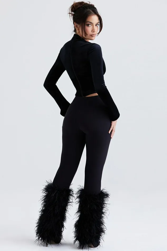 House Of CB Nicolette Black Trimmed Trousers Women Bottoms