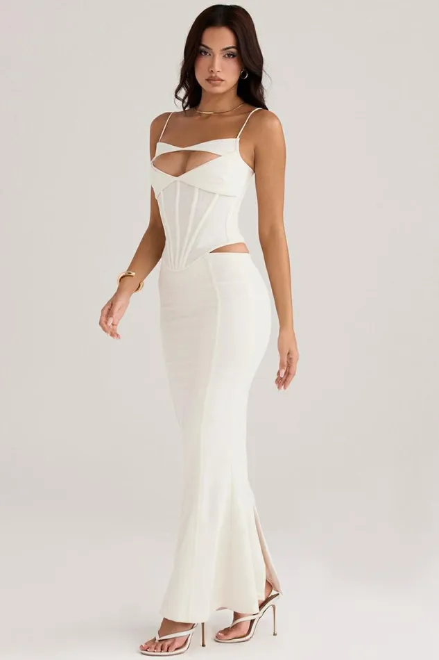 House Of CB Paloma Ivory Corset Maxi Dress Women Dresses House Of CB Paloma Ivory Corset Maxi Dress Women Dresses