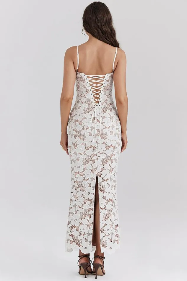 House Of CB Pearl White Floral Embroidered Maxi Dress Women Dresses House Of CB Pearl White Floral Embroidered Maxi Dress Women Dresses