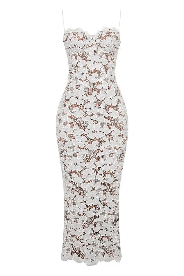 House Of CB Pearl White Floral Embroidered Maxi Dress Women Dresses House Of CB Pearl White Floral Embroidered Maxi Dress Women Dresses