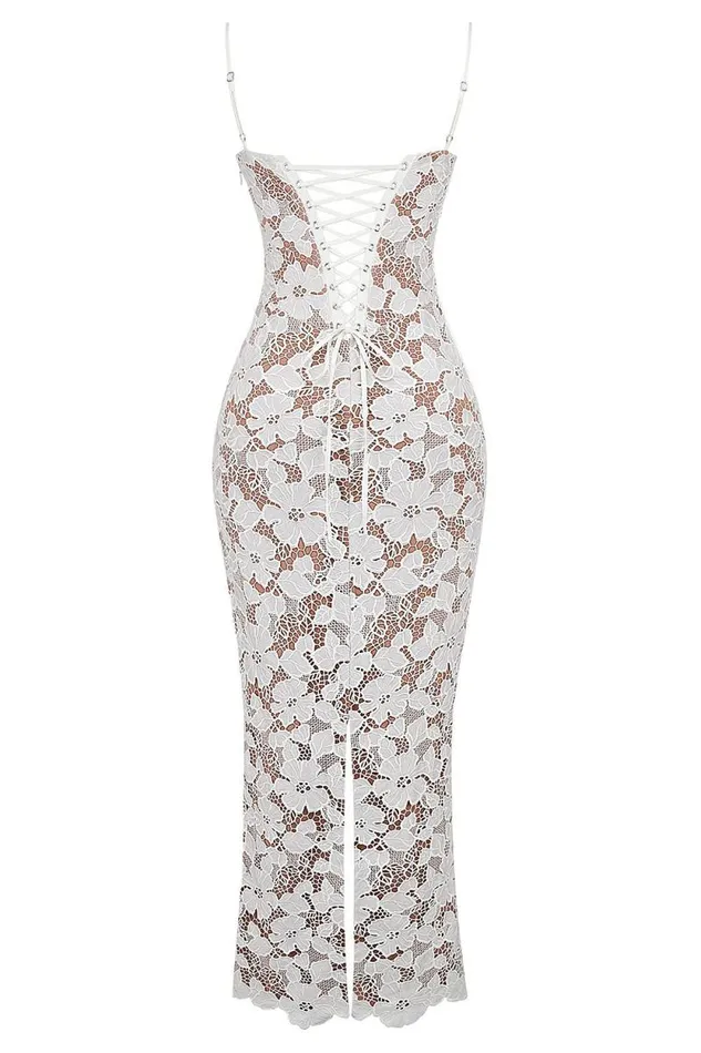House Of CB Pearl White Floral Embroidered Maxi Dress Women Dresses House Of CB Pearl White Floral Embroidered Maxi Dress Women Dresses