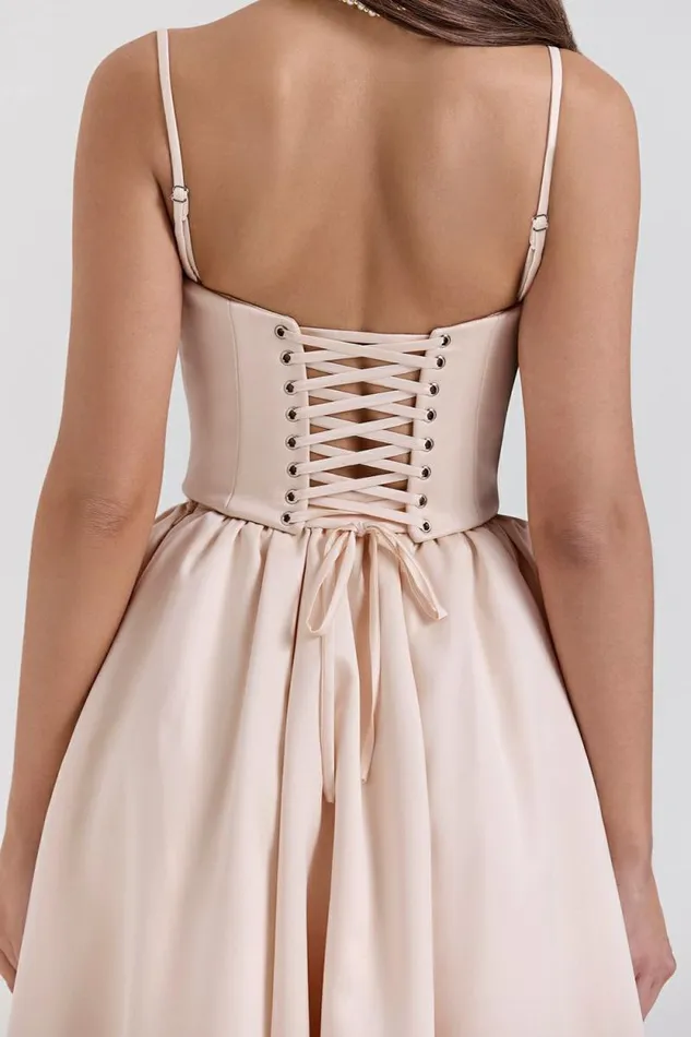 House Of CB Perfect Peach Satin Corset And Skirt Women Dresses House Of CB Perfect Peach Satin Corset And Skirt Women Dresses