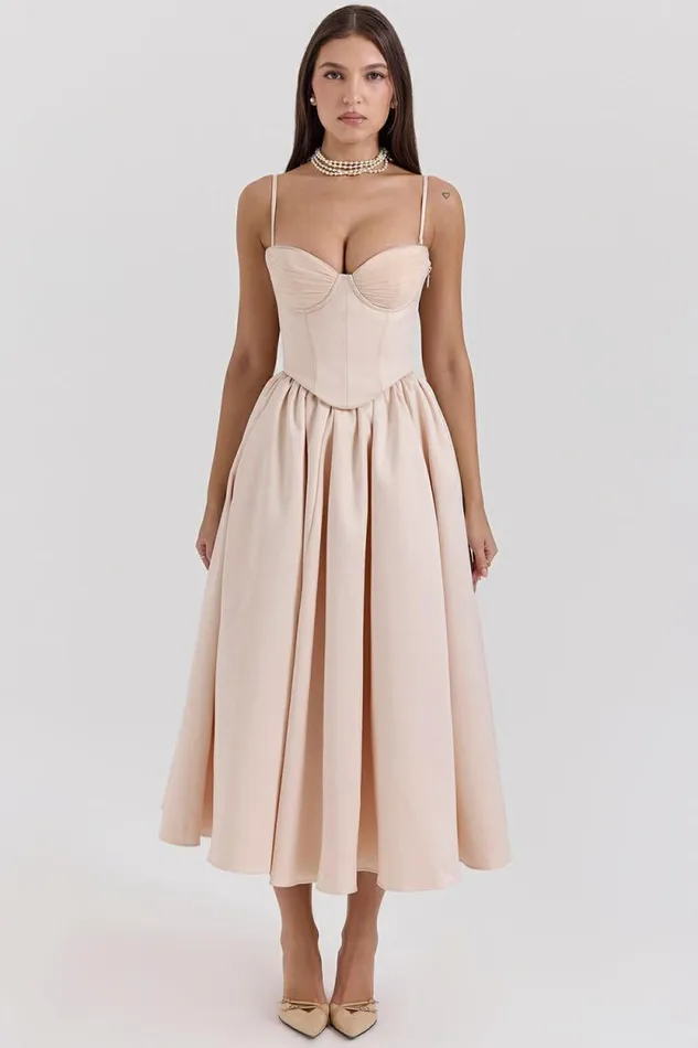 House Of CB Perfect Peach Satin Corset And Skirt Women Dresses House Of CB Perfect Peach Satin Corset And Skirt Women Dresses