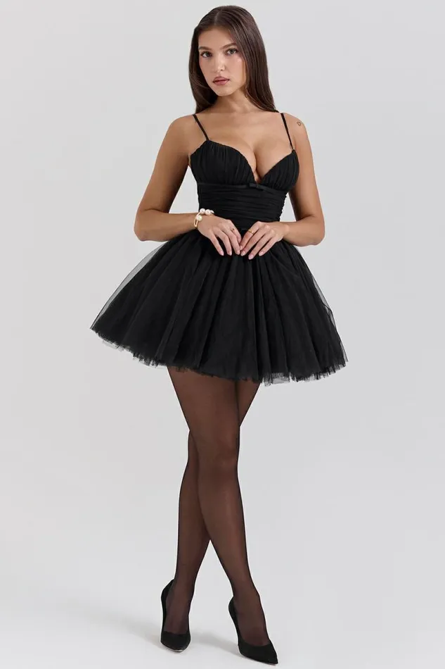 House Of CB Princess Black Tulle Mini Dress Women Dresses House Of CB Princess Black Tulle Mini Dress Women Dresses