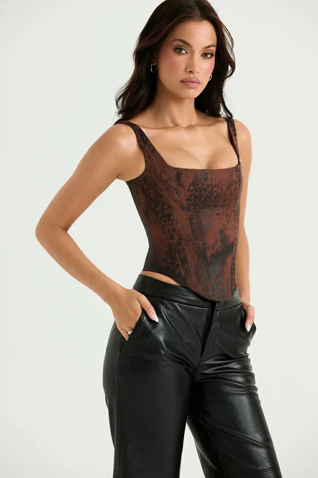 House Of CB Rafa Antique Copper Satin Longline Corset Women Corsets House Of CB Rafa Antique Copper Satin Longline Corset Women Corsets