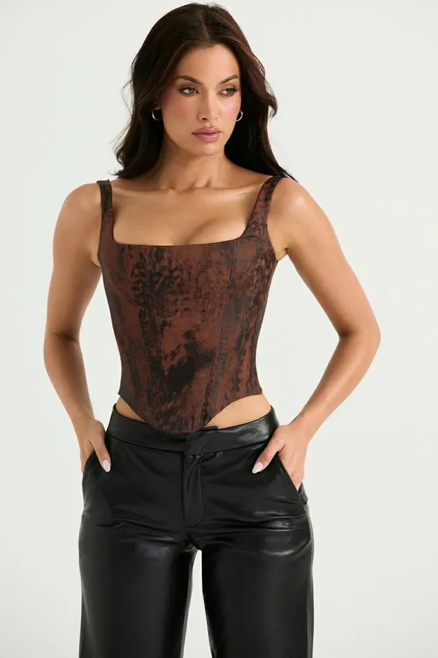 House Of CB Rafa Antique Copper Satin Longline Corset Women Corsets House Of CB Rafa Antique Copper Satin Longline Corset Women Corsets