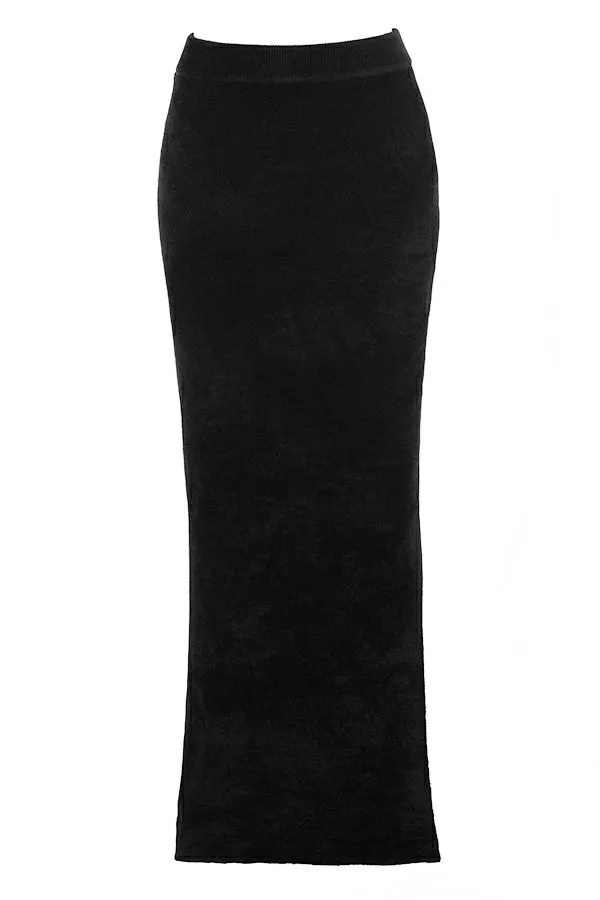House Of CB Rene Black Chenille Maxi Skirt Women Bottoms House Of CB Rene Black Chenille Maxi Skirt Women Bottoms