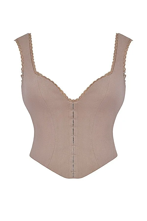 House Of CB Robyn Mushroom Lace Trim Corset Women Corsets