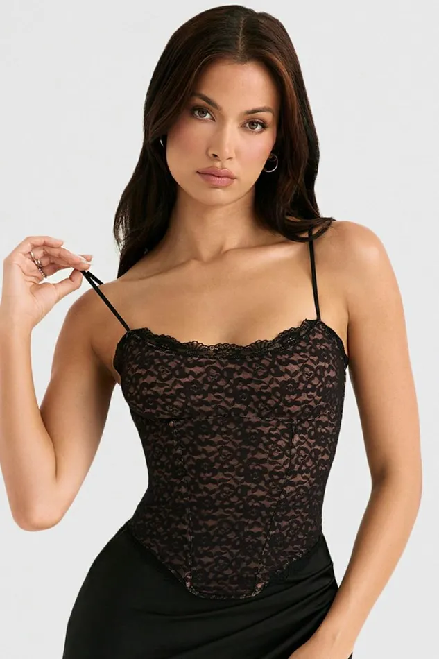 House Of CB Romina Black Lace Corset Women Corsets