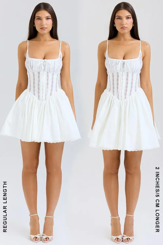House Of CB Rosaria White Cotton Corset Mini Dress Women Dresses House Of CB Rosaria White Cotton Corset Mini Dress Women Dresses