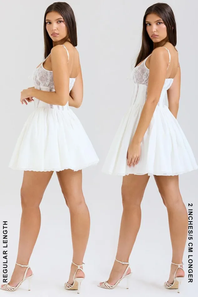 House Of CB Rosaria White Cotton Corset Mini Dress Women Dresses House Of CB Rosaria White Cotton Corset Mini Dress Women Dresses