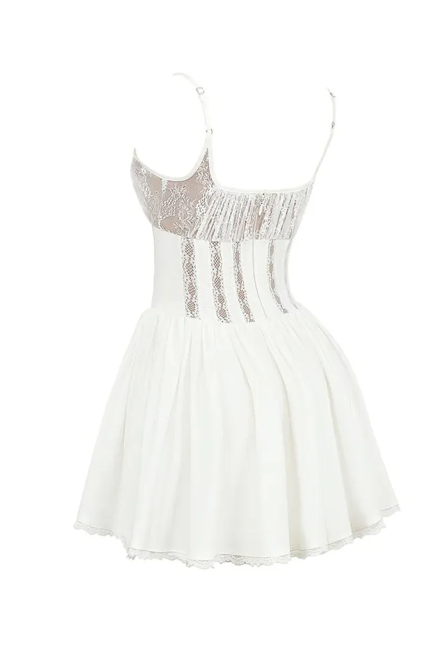 House Of CB Rosaria White Cotton Corset Mini Dress Women Dresses House Of CB Rosaria White Cotton Corset Mini Dress Women Dresses