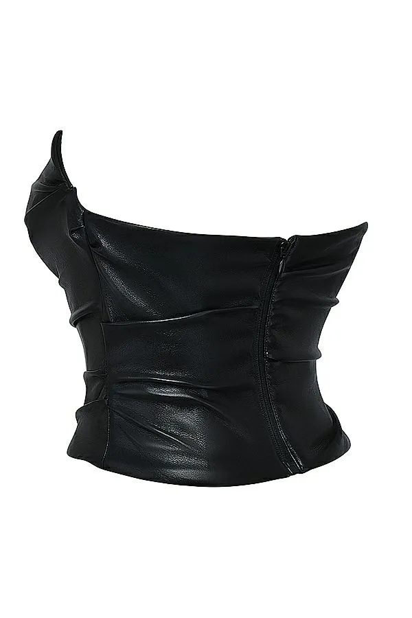 House Of CB Saffira Black Plunge Vegan Leather Corset Women Corsets House Of CB Saffira Black Plunge Vegan Leather Corset Women Corsets